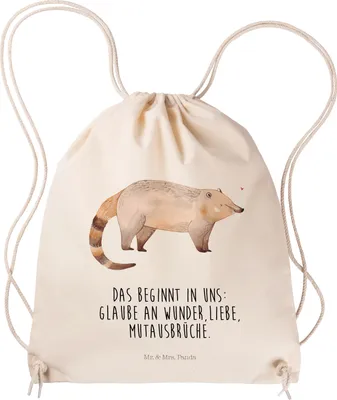 Produktbild von Mr. & Mrs. Panda Jutebeutel Nasenbär - Transparent - Geschenk, baumwoll turnbeutel, Nasenbären, wander rucksack, Rüsselbär, Bär, baumwolle beutel, Lustige Sprüche