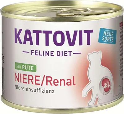 Produktbild von Kattovit - Feline Diet Niere/Renal 12x185g  |  Pute