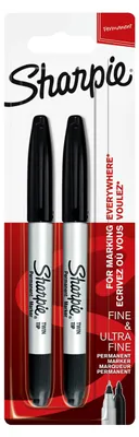 Image de Sharpie Marker Twin Tip Schwarz 2er Blister