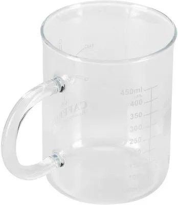 Imagen del producto de Vaso de medición químico de vidrio de borosilicato, 450 ml, diseño transparente