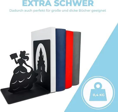 Produktbild von Famanu Bücherstütze Set – für Bücherregal – Bücherhalter für Regal