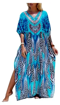 Produktbild von Langes Kaftan-Nachthemd für Damen – Geräumige Homewear und Maxi-Kimono