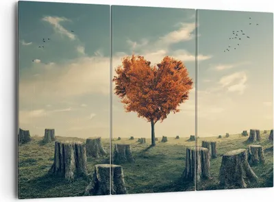 Produktbild von Bild auf Leinwand - Leinwandbild - Baum Natur Wiese - 165x110cm - Wand Bild - Wanddeko - Leinwanddruck - Bilder - Kunstdruck - Wanddekoration - Leinwand bilder - Wandkunst - CE165x110-3751