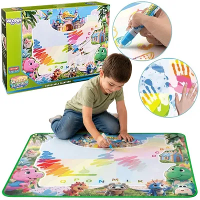 Produktbild von Woopie Wassermalmatte für Kinder mit Dinosauriern + Zubehör