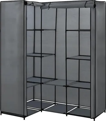 Produktbild von vidaXL Eckkleiderschrank Grau 130 x 87 x 169 cm
