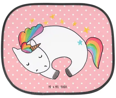 Produktbild von Mr. & Mrs. Panda Sonnenschutz Auto Einhorn Nacht - Rot Pastell - Geschenk, Realität, für Autoscheiben, Einhörner, Unicorn, saugnapf, Pkw, Menschen, Sonnenblende
