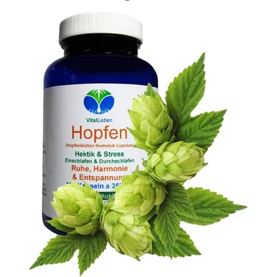 Produktbild von HOPFEN Hopfenblüten 180 Pulver Kapseln [ohne ZUSATZSTOFFE] Ruhe + Entspannung [NATUR PUR]