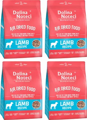 Produktbild von Dolina Noteci Glutenfrei Superfood Trockenfutter für Hunde - Lammfleischgericht 1kg (4-er pack)