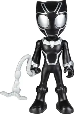 A Black Panther action figure with a whip accessory, shown against a white background.