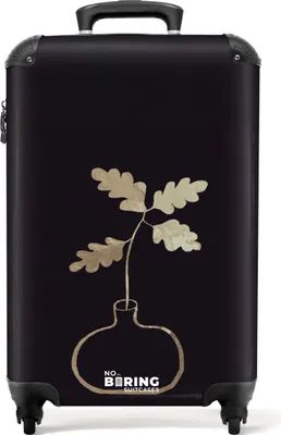 Obrázek produktu pro NoBoringSuitcases.com® Kufr Příruční zavazadlo Trolley Rolling suitcase Malý kufr na 4 kolečkách - Art - Black - Gold - Design - Vase - Cabin Size < 55x40x23 cm & 55x40x20 cm - Foto kufr - Cabin suitcase - Board luggagePříruční zavazadlo Kufr 55x35x20 cm, 36L,