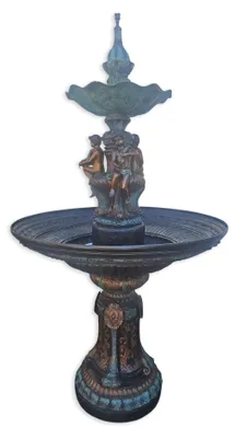 Produktbild von Bronze Brunnen zweistufig Replikat Retro Design Dekoration