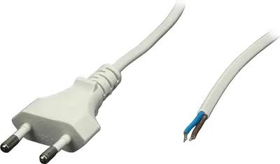Image de Câble d'alimentation blanc UE 1,6 m, 2 x 0,75 mm², 2,5 A