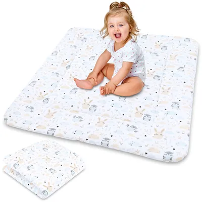 Produktbild von Krabbeldecke Baby 100x100 cm Krabbelmatte Spielmatte Spieldecke faltbar Eulen