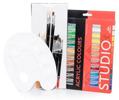 Immagine prodotto di Set colori acrilici Phoenix ACRYL 24 × 12 ml e 15 pennelli