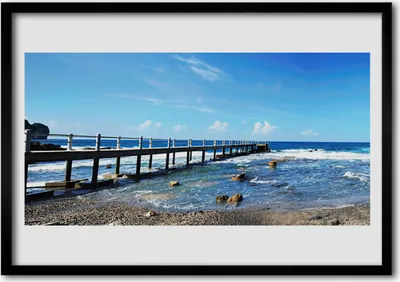 Produktbild von Bild 100x70 MDF-Rahmen Wandkunst Ocean Beach Landschaft