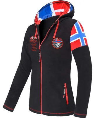 Produktbild von Nebulus Fleecejacke KINLEY Damen, warme Fleece Jacke, mit langem Full-Zip Reißverschluss, Q1751 - Damen, schwarz, XXL/44