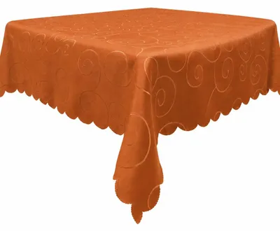 Produktbild von Tischdecke terracotta 90x90 cm damast Ornamente Mitteldecke bügelfrei fleckenabweisend