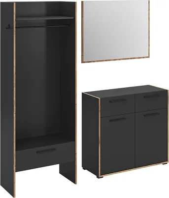 Image de Bueno ensemble d'armoires de rangement B3 gris foncé.