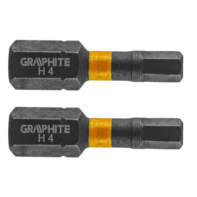 Obrázok produktu pre Rázové bity GRAPHITE HEX4 x 25 mm, 2 ks.