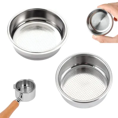 Productafbeelding van Espressomachine filterhouder – 51 mm diameter – Herbruikbaar koffiefilter voor 1 en 2 kopjes – Roestvrij staal – 2 stuks