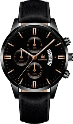 Produktbild von Stylische Ramon Uhr in Schwarz und Golden Rosa – Herrenuhren KP11601