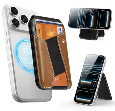 Zdjęcie produktu dla DUX DUCIS Etui na karty RFID stojak do iPhone brązowy