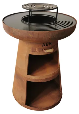 Immagine prodotto di Piastra barbecue - Griglia da 60 cm - Acciaio Corten - Per esterni - Braciere