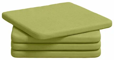 Image de vidaXL Coussins d'assise, lot de 4, vert clair, 40 x 40 x 3 cm, tissu