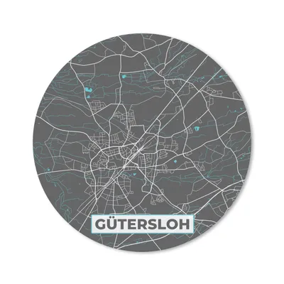 Produktbild von MuchoWow® Mauspad Mousepad Stadtplan - Karte - Gütersloh - Blau - Deutschland - Karte 40x40 cm - Mousepads - Maus Mat - Pad - Mausunterlage - Schreibtisch Accessoires