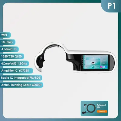 Zdjęcie produktu dla 9-calowe radio samochodowe 2DIN z odtwarzaczem multimedialnym, ekranem dotykowym oraz obsługą bezprzewodowego CarPlay i Android Auto, przeznaczone do samochodów