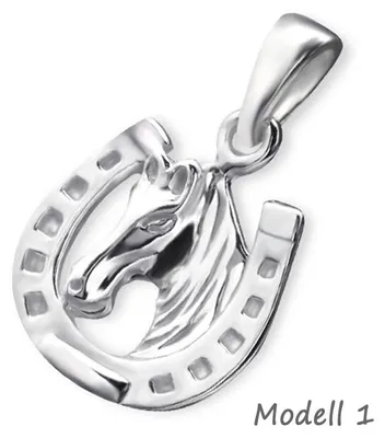 Produktbild von Kinderkette Silber 925 Kette: Pferd Anhänger Halskette für Mädchen Modell 1