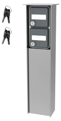 Produktbild von Säule B 4.2 Außensteckdose Edelstahl mit 2 Steckdosen abschließbar