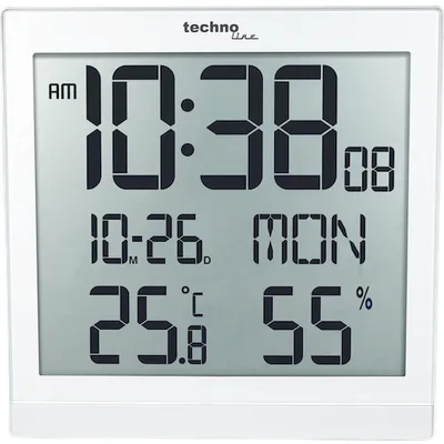 Produktbild von Technoline WS 8015, Digitaler Wecker, Weiß, LCD, AA, 224 mm, 224 mm