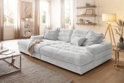 Produktbild von KAWOLA Big Sofa LANA Stoff hellgrau