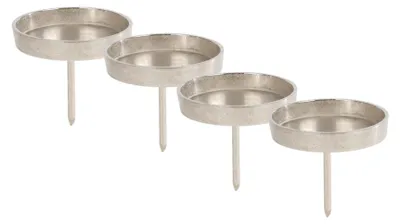 Kerzenpicker aus Aluminium, 4er-Set, 8 cm, silber