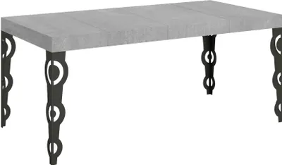 Produktbild von Ausziehbarer Tisch 90x90/246 cm Karamay Premium Cement Anthrazit Gestell