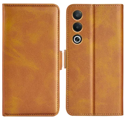 Productafbeelding van MobyDefend Hoesje - Geschikt voor Oppo A80 5G  -  Luxe Wallet Book Case (Sluiting Zijkant) - Lichtbruin