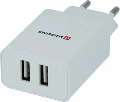 Obrázok produktu pre Swissten sieťový adaptér smart ic 2x usb 2,1a power biely (samopredavač)