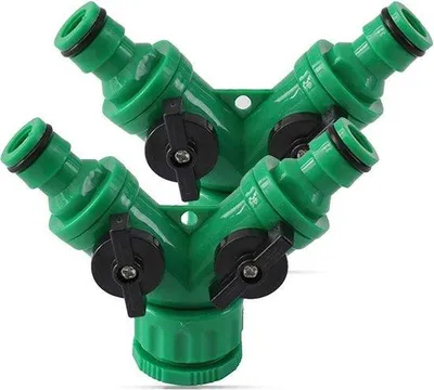 Immagine prodotto di Adattatore a 2 vie con valvola di regolazione, doppio, 1/2" e 3/4"