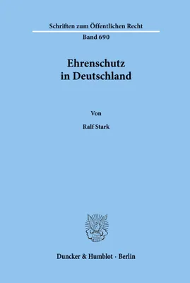 Produktbild von Ehrenschutz in Deutschland.