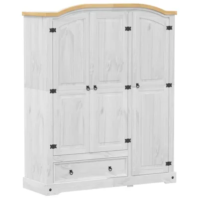 Produktbild von Kleiderschrank Corona Weiß 151,5x52x186 cm Massivholz Kiefer