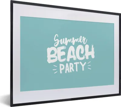 Produktbild von MuchoWow® Gerahmtes Poster Sommer - Strand - Party 40x30 cm - Poster mit Schwarzem Bilderrahmen Wandposter Rahmen Foto Bilder - Bilderrahmen - Poster im Rahmen