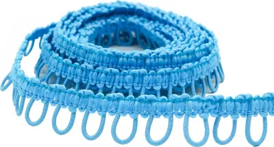 Produktbild von 2m Schlingenband Ösen-Band Schlingen-Borte m. elastischen Ösen für Knöpfe 15mm