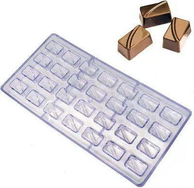 Obrázek produktu pro Polykarbonátové obdélníkové formy na 3D fondánové dorty ve tvaru lízátek pro kutily