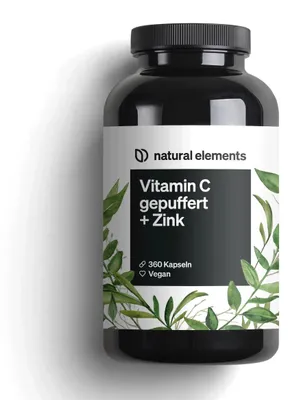 Produktbild von Vitamin C Gepuffert mit Zink Kapseln - 360  Kapseln_für 6 Monate