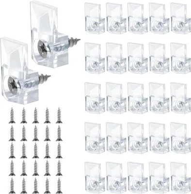 Produktbild von Spiegelclips Set 25 Stück durchsichtig Kunststoff Wandmontage