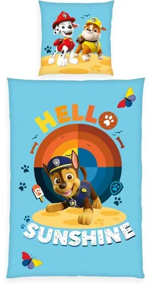 Produktbild von Paw Patrol Bettwäsche 135 x 200 cm Baumwolle Kinder Bettset 2 teilig Wendemotiv