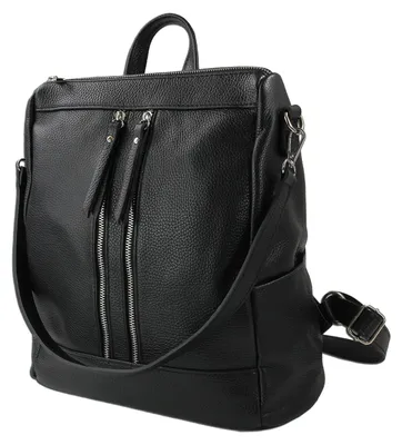 Produktbild von Toscanto Reißverschluss Cityrucksack schwarz Leder ORT100RS