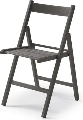 Image de CasaDolce Lot de 4 chaises pliantes HARE, gris, 43x48x79 cm, hêtre massif, laqué