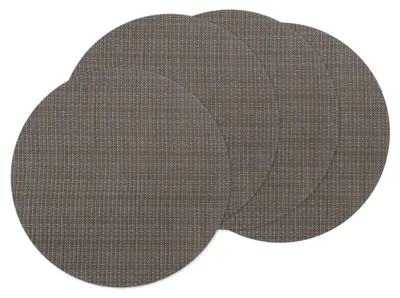 4er-Set runde PVC-Platzsets, 35 cm, rutschfest, hitzebeständig